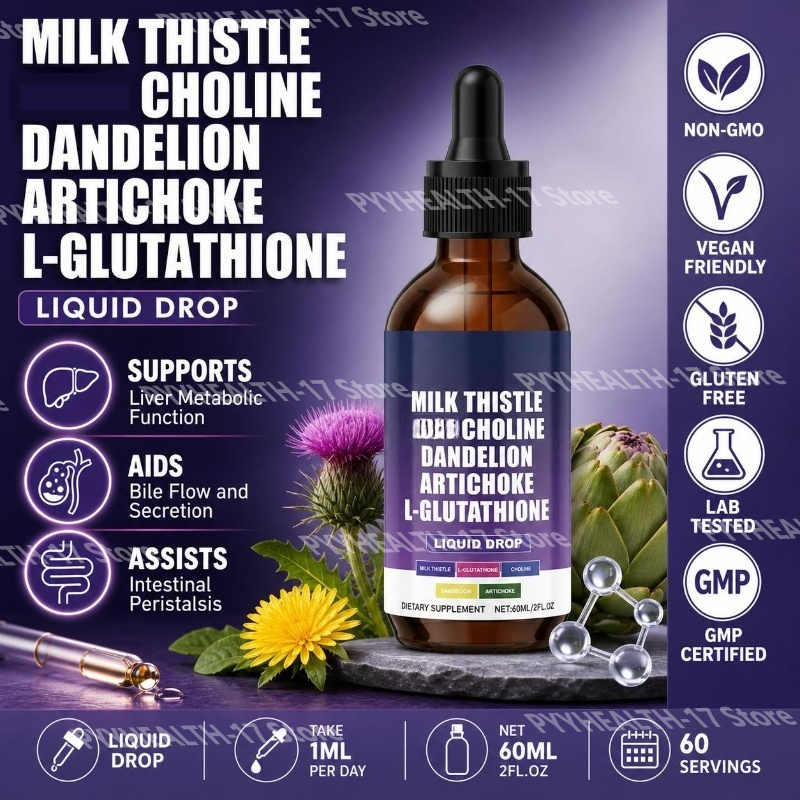 Herbal Wellness Liquid - Googeer Mariadistel Vloeibare Druppels Choline Paardenbloem