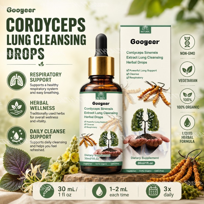 Herbal Wellness Liquid - Googeer Cordyceps Druppels Kruidenvloeistofsupplement Ondersteuning voor