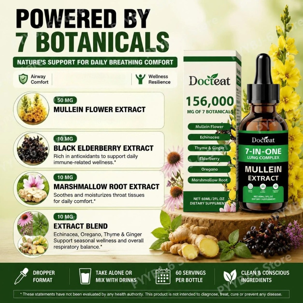 Docteat 7-in-1 Mullein Extract - Herbal Wellness Liquid recensie en prijs