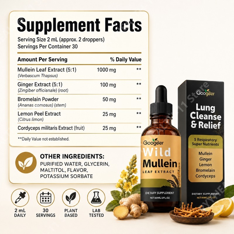Mullein Vloeibare Druppels Kru - Herbal Wellness Liquid recensie en prijs